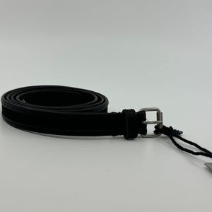 DAMIR DOMA SILENT Skinny Unisex Leather Belt Clincher Silver Buckle